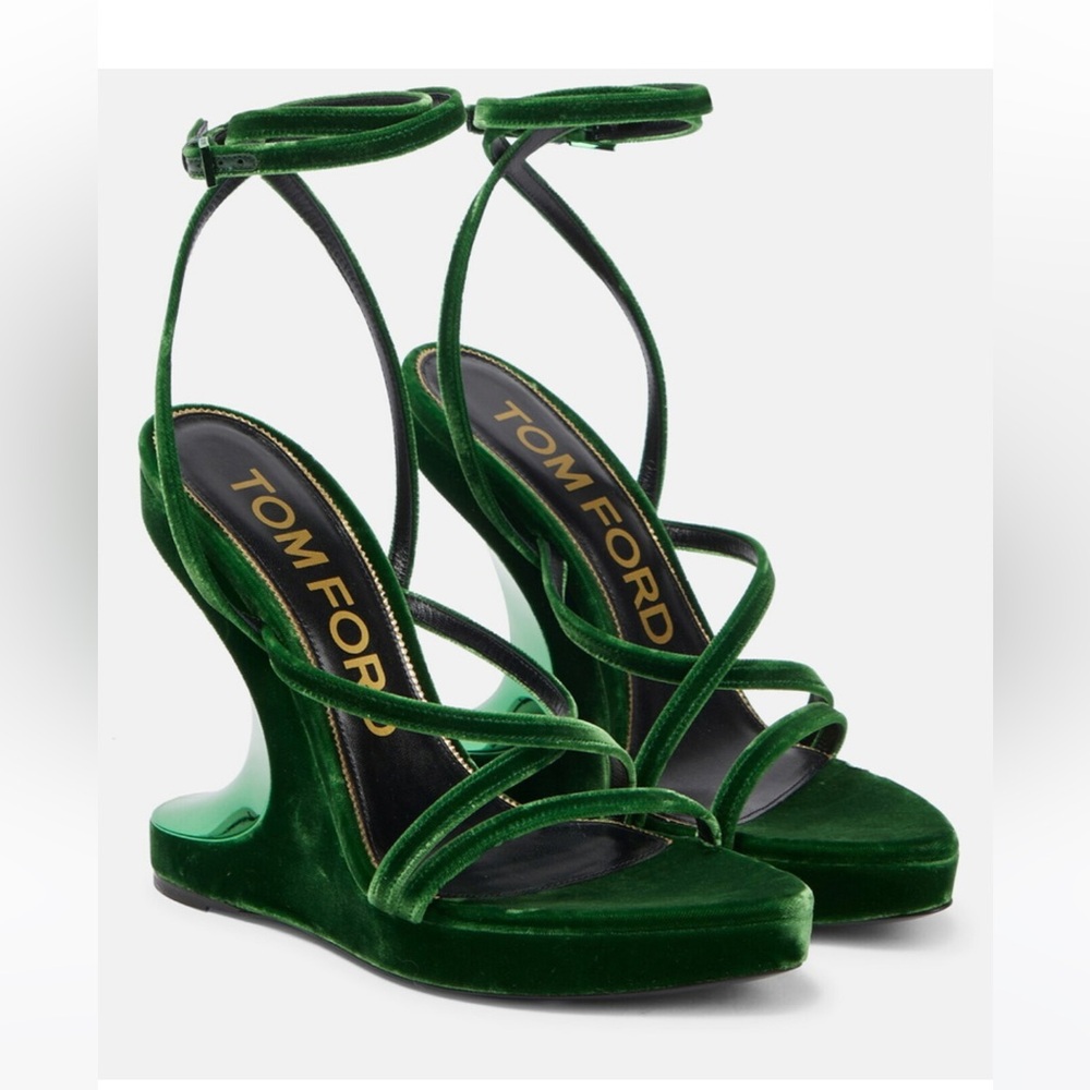Tom Ford Emerald Velvet Heels